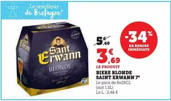 Super U Bière blonde saint erwan 7° offre