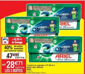 Cora x Carrefour Lessive en capsules ariel offre