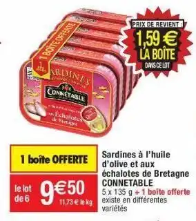 Sardines à l'huile connetable