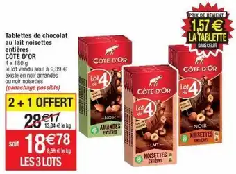 Cora x Carrefour Chocolat côte d'or offre