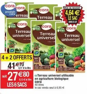 Cora x Carrefour Terreau universel cora offre