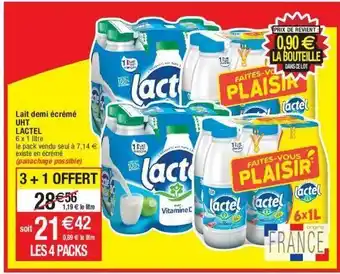 Cora x Carrefour Lait demi-écrémé lactel offre