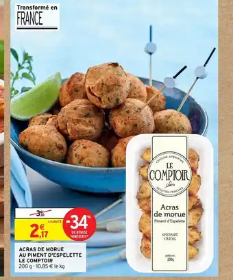 Intermarché Acras De Morue Au Piment D'espelette Le Comptoir offre