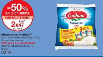 Monoprix Mozzarella Galbani offre