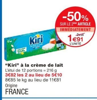 Monoprix Kiri a La Creme de Lait offre