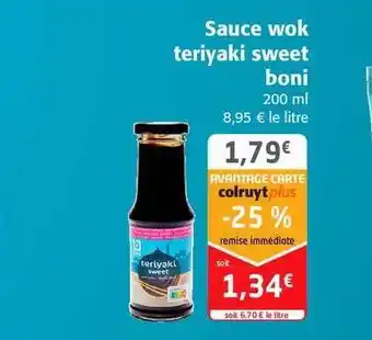Colruyt Sauce wok teriyaki sweet boni offre