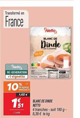 Netto Blanc de dinde netto offre