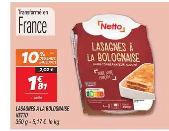 Lasagnes Ă la bolognaise netto