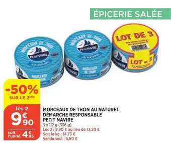 Bi1 Morceaux de thon au naturel démarche responsable petit navire offre