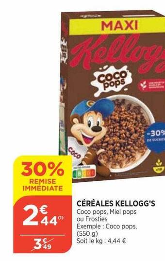Bi1 Céréales kellogg's offre