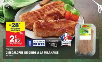 ALDI 2 escalopes de dinde à la milanaise offre