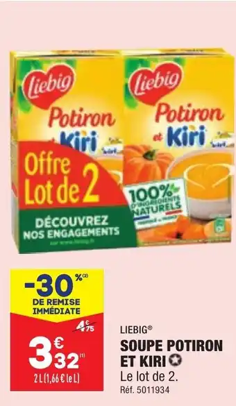ALDI Soupe potiron et kiri LIEBIG offre