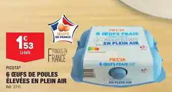 ALDI 6 œufs de poules élevées en plein air offre