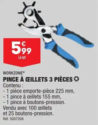 Pince Ă Ćillets 3 piĂšces