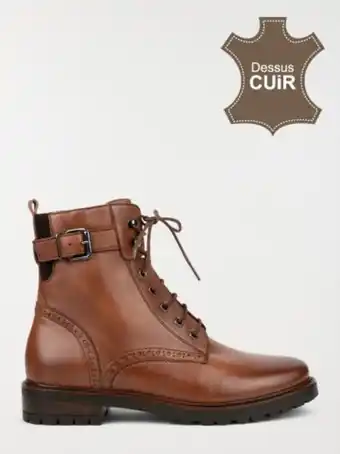 DistriCenter Bottines marrons lacet femme (36-41) offre