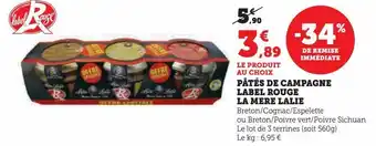 U Express Pâtés de campagne label rouge la mere lalie offre