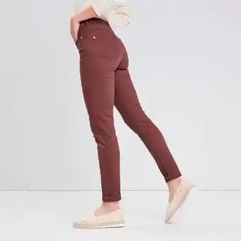 Jeans skinny push-up marron femme