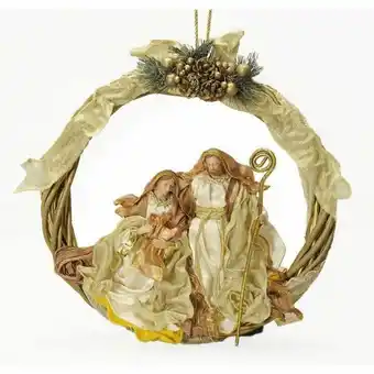 Truffaut Lana deco - couronne de noël avec personnages blanc et doré offre