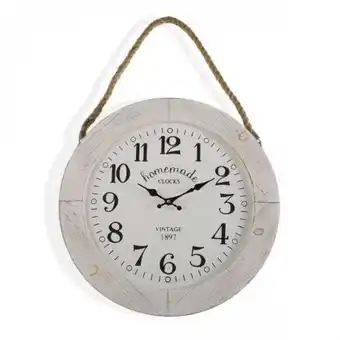 3s. x home - horloge murale blanc en bois lumi 50cm - soldes décoration