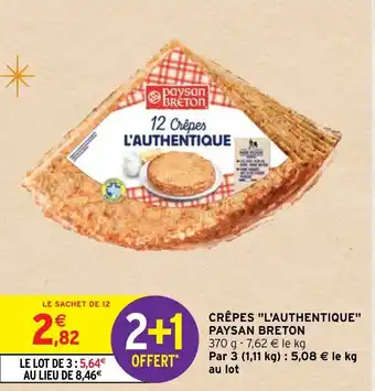 Intermarché Crêpes "l'authentique" paysan breton offre