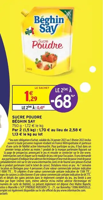 Intermarché Sucre poudre béghin say offre