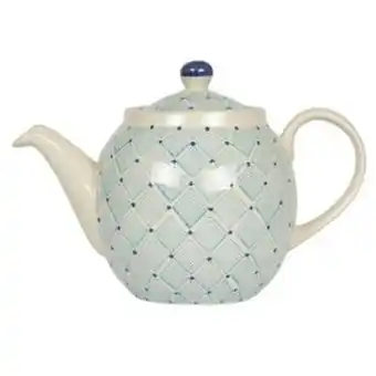 Pier Import Théière décor géométrique façon losanges céramique tons bleus clairs d10xh10,5cm offre