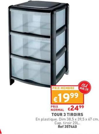 Trafic Tour 3 Tiroirs offre