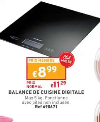 Trafic Balance de Cuisine Digitale offre