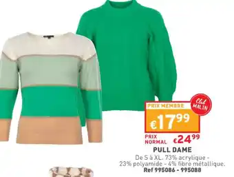 Trafic Pull Dame offre