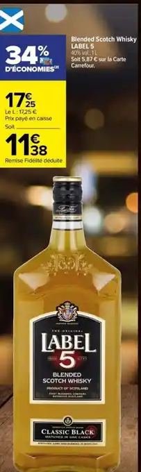 Carrefour Blended Scotch Whisky Label 5 offre