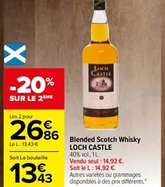 Carrefour Blended Scotch Whisky Loch Castle offre