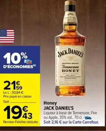 Carrefour Honey Jack Daniel's offre