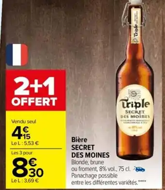 Carrefour Bière Secret des Moines offre