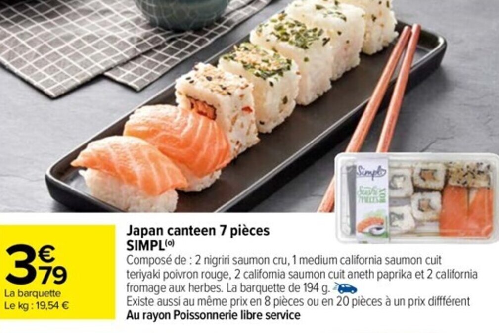 Promo Japan Canteen 7 Pièces Simpl chez Carrefour