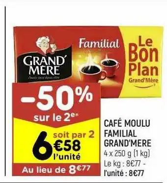 Leader Price Café moulu familial grand'mère offre
