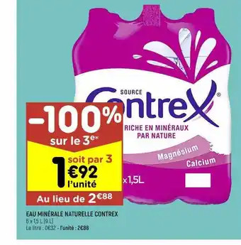 Leader Price Eau minérale naturelle contrex offre
