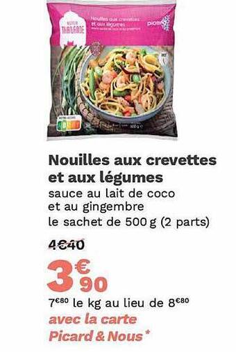 Picard Nouilles aux crevettes et aux légumes offre