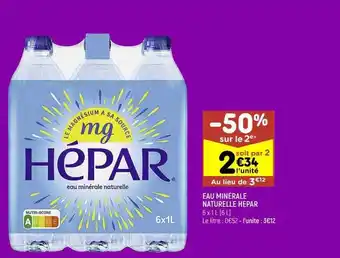 Eau minérale naturelle hépar
