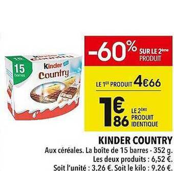Supeco Kinder country offre