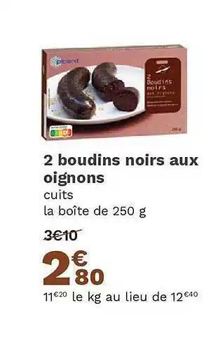Picard 2 boudins noirs aux oignons offre