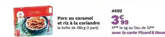 Picard Porc au caramel et riz à la coriandre offre