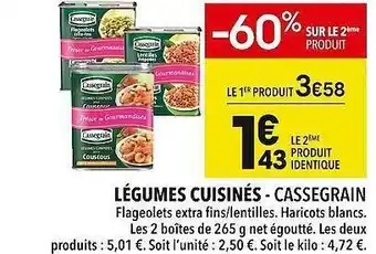 Supeco Légumes cuisinés - cassegrain offre
