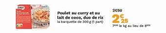 Picard Poulet au curry et au lait de coco, duo de riz offre