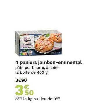 Picard 4 paniers jambon-emmental offre
