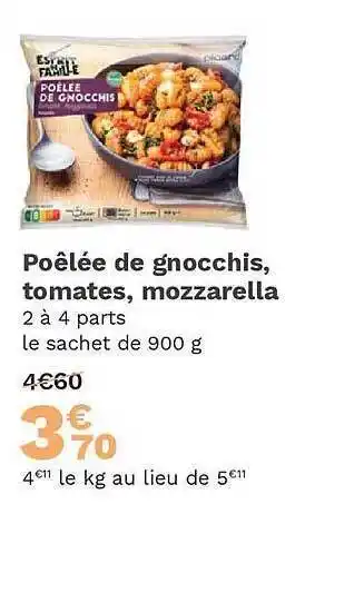 Picard Poêlée de gnocchis, tomates, mozzarella offre
