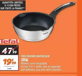 Netto Poêle profonde émotion 26 cm tefal offre