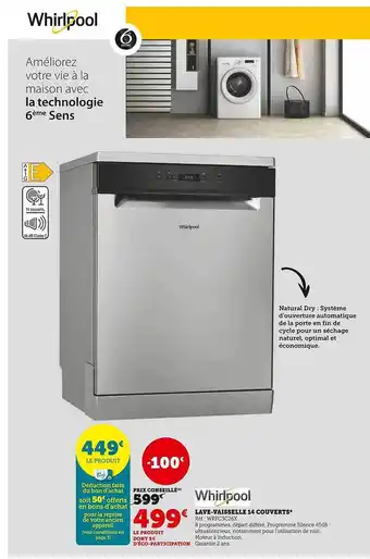 Lave-vaisselle 14 couverts whirlpool