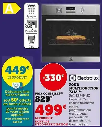 Super U Four multifonction electrolux offre