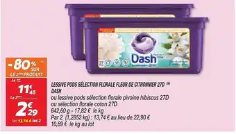 Netto Lessive pods sélection florale fleur de citronnier 27d dash offre