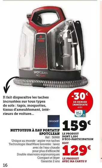 Nettoyeur à eau portatif spotclean